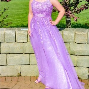Lilac long prom/ bridesmaid dress